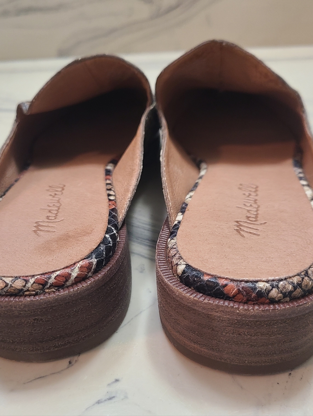 Madewell The Frances Women's Trendy Stylish Loafer Mule Snake Pattern Sz 7.5 - Picture 6 of 12